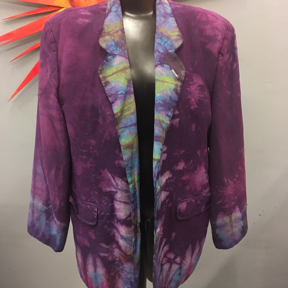 Tie Dye Men’s Silk/Linen Blazer Sz Large